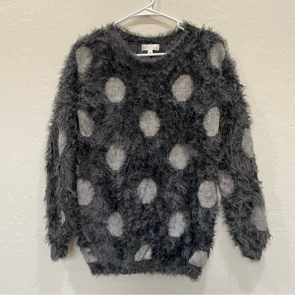 𝅺joseph A Women’s Charcoal Dot Eyelash Sweater Size S